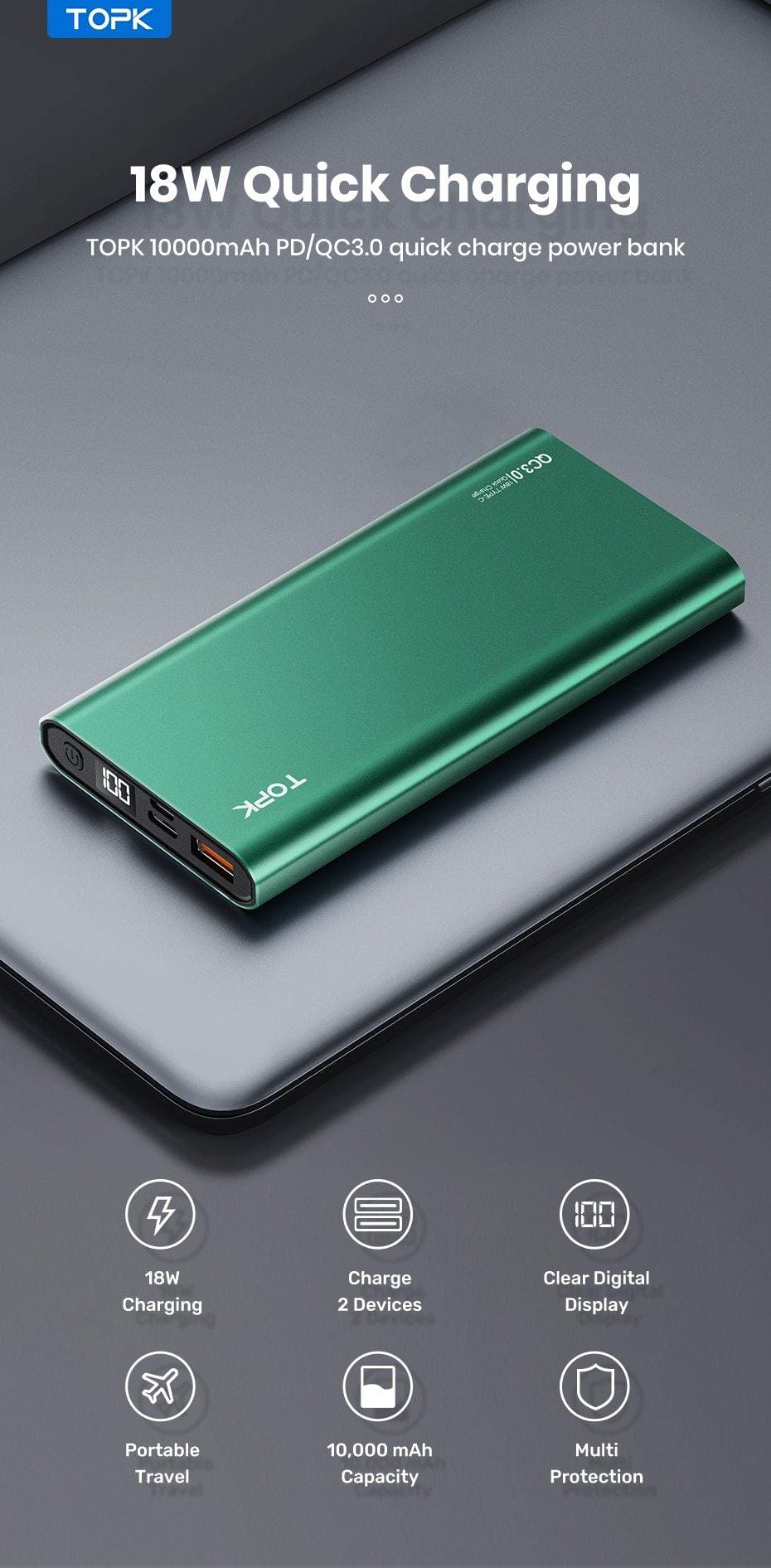 TOPK Power Bank - McNasty Studiospower bankMcNasty’s Studioaccessories, chargers, power bank, tech, tech - accessories